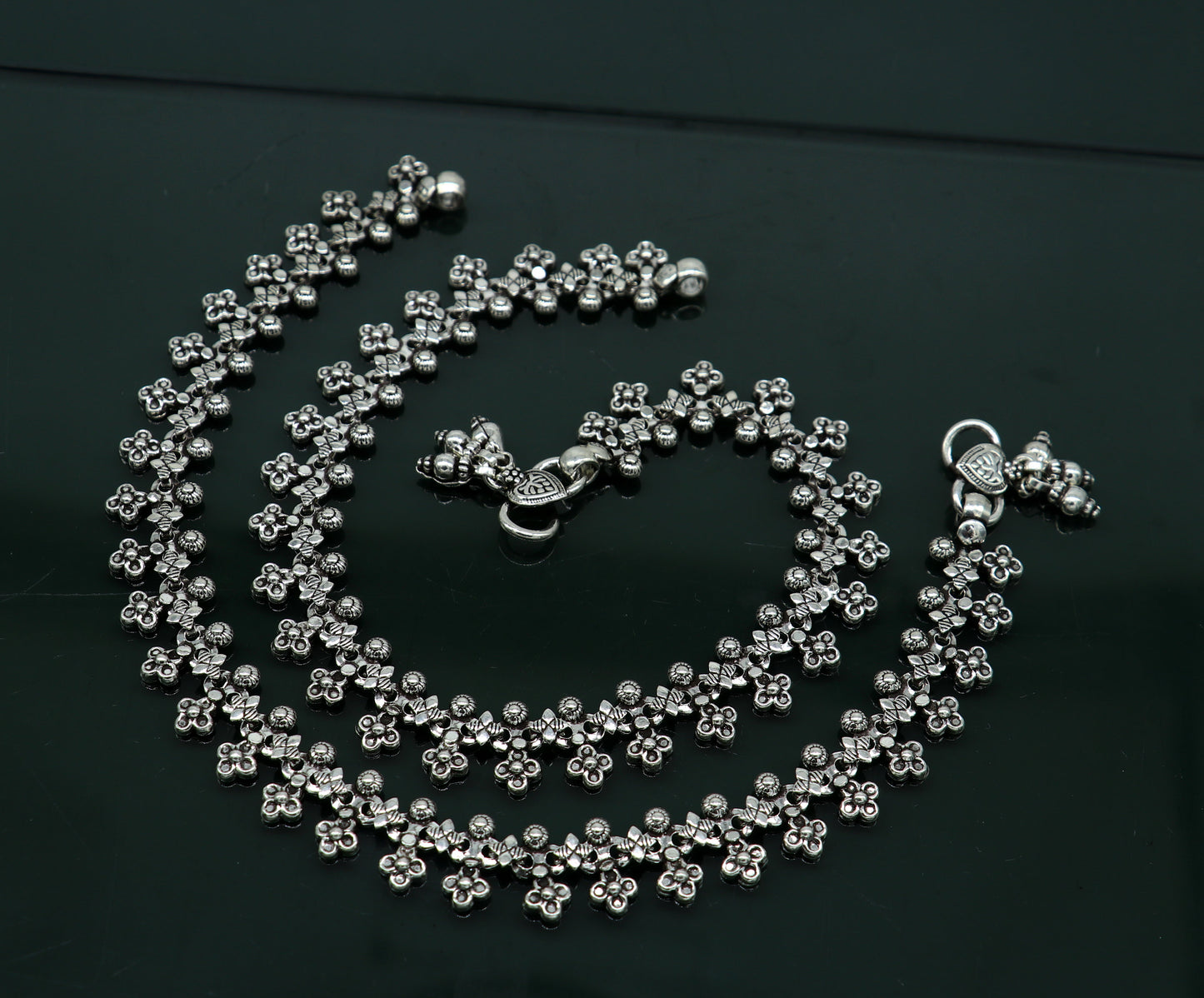 925 sterling silver custom made anklets, best anklets bracelet, foot bracelet, belly dance jewelry, elegant tribal ethnic anklets nank289 - TRIBAL ORNAMENTS