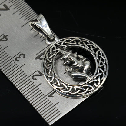 Sterling silver Lord Ganesha pendant by Tribal Ornaments, vintage-style unisex jewelry with intricate detailing, ideal for gifting.