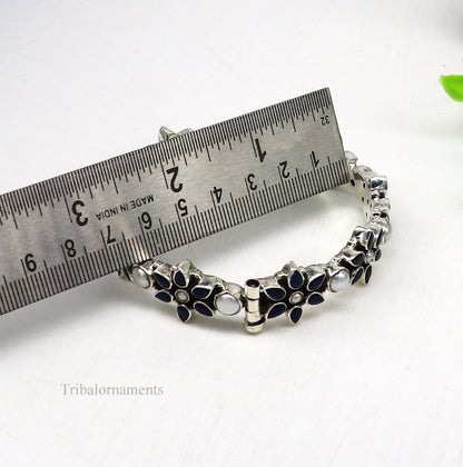 925 sterling silver customized design wedding anniversary gifting cut stone bangle bracelet gorgeous vintage tribal jewelry nba164 - TRIBAL ORNAMENTS