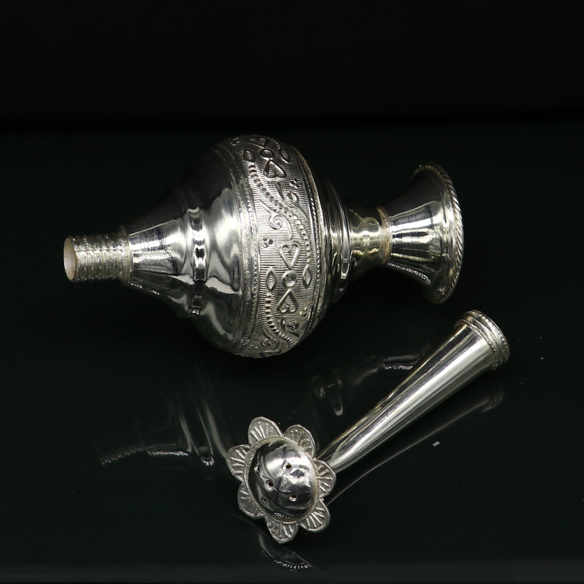 925 sterling silver customized design silver spray bottle, silver perfume bottle, royal style spray article, puja utensils, best gift su164 - TRIBAL ORNAMENTS