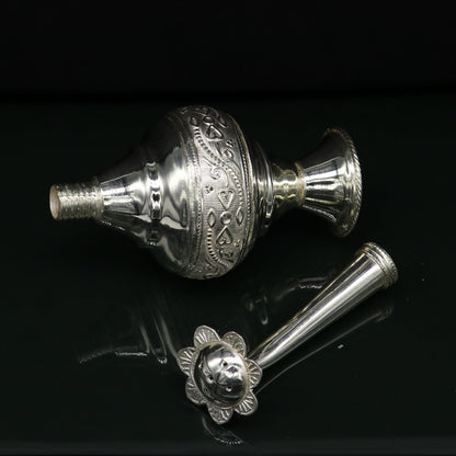 925 sterling silver customized design silver spray bottle, silver perfume bottle, royal style spray article, puja utensils, best gift su164 - TRIBAL ORNAMENTS