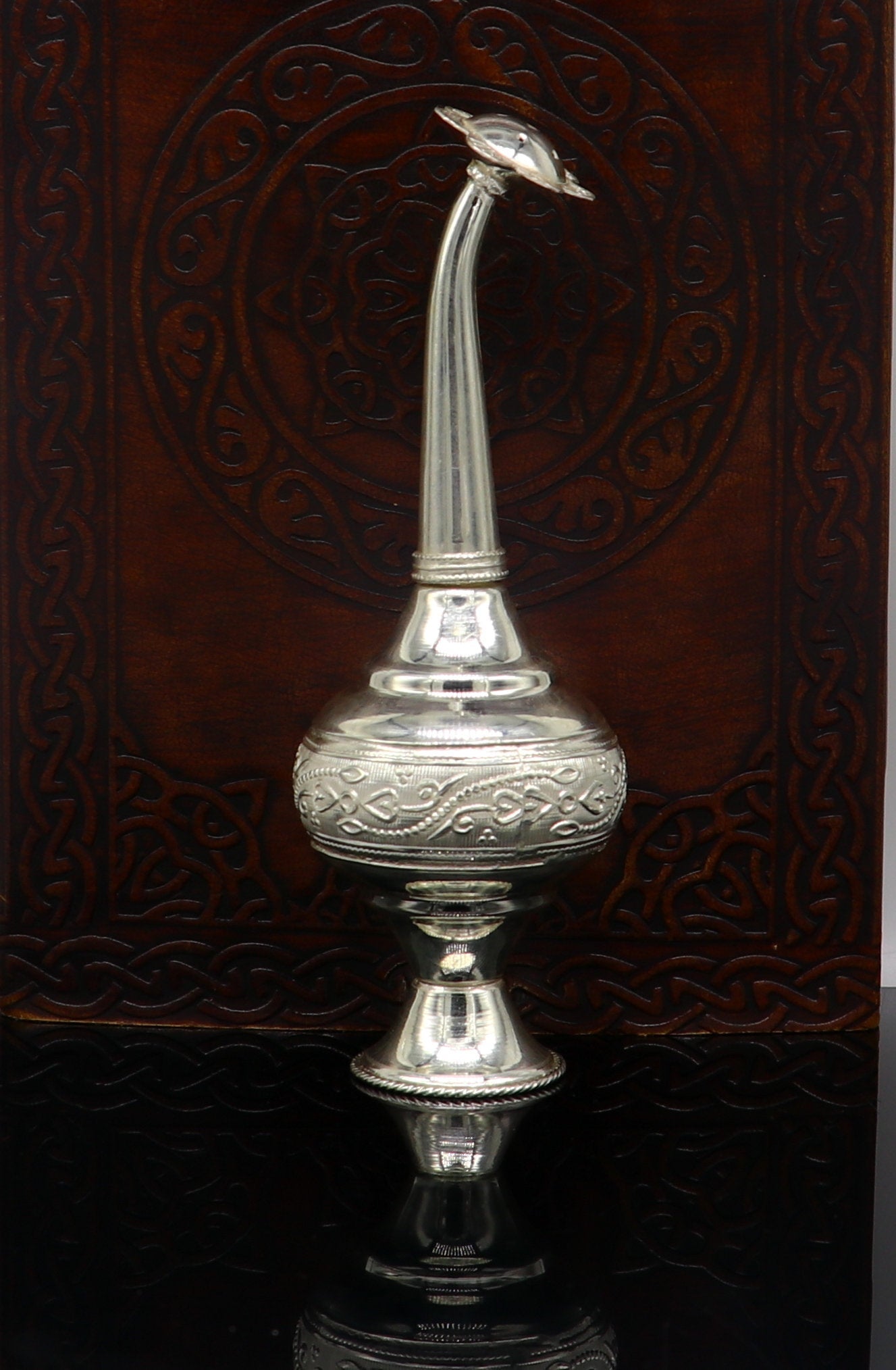 925 sterling silver customized design silver spray bottle, silver perfume bottle, royal style spray article, puja utensils, best gift su164 - TRIBAL ORNAMENTS