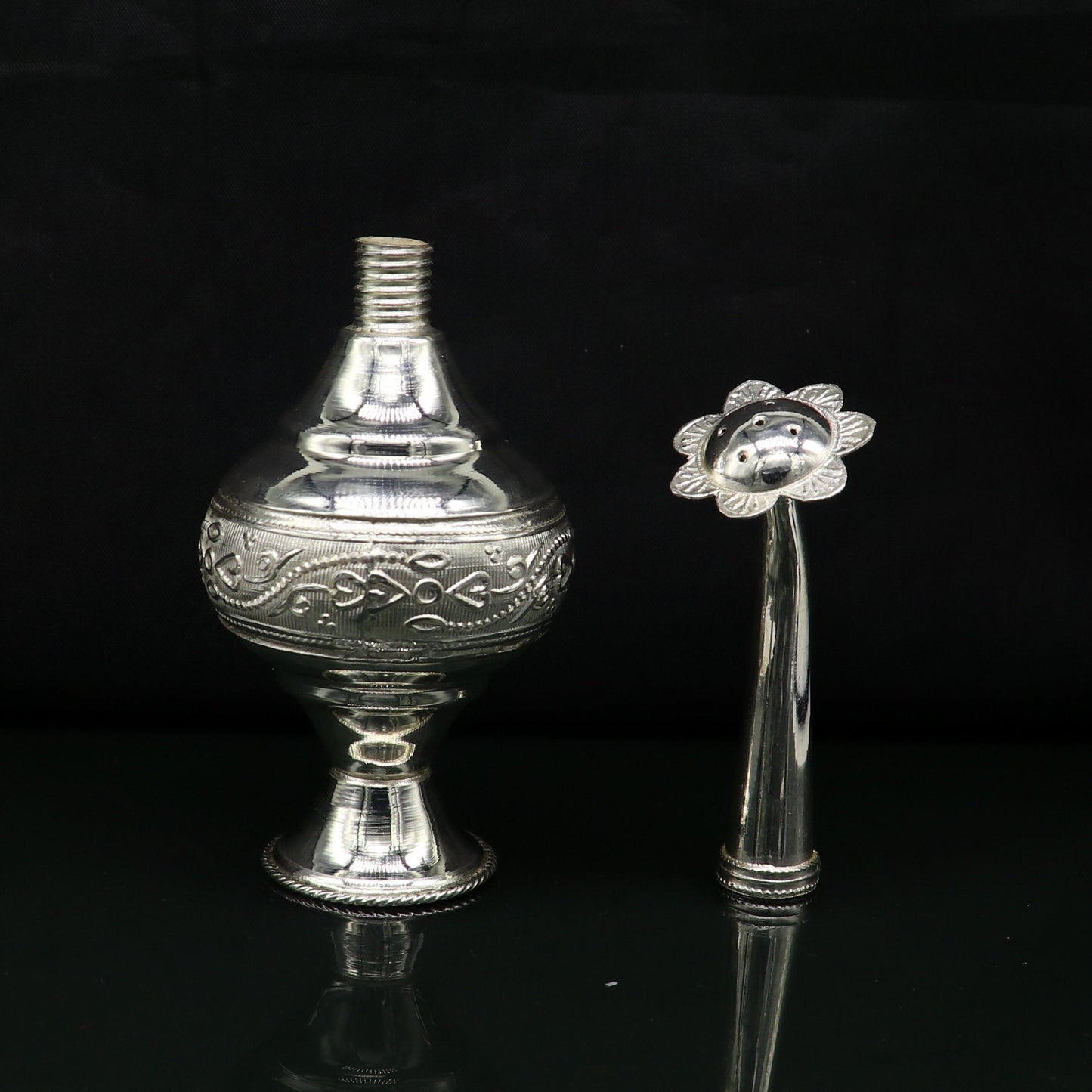 925 sterling silver customized design silver spray bottle, silver perfume bottle, royal style spray article, puja utensils, best gift su164 - TRIBAL ORNAMENTS