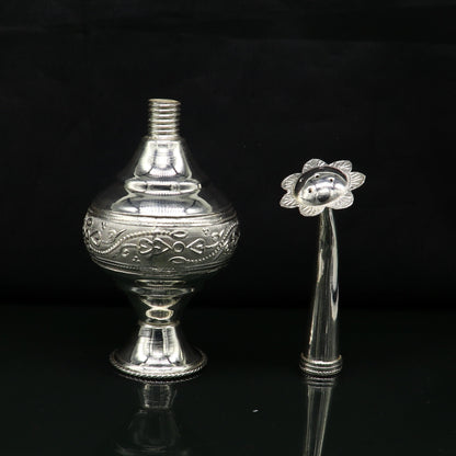 925 sterling silver customized design silver spray bottle, silver perfume bottle, royal style spray article, puja utensils, best gift su164 - TRIBAL ORNAMENTS