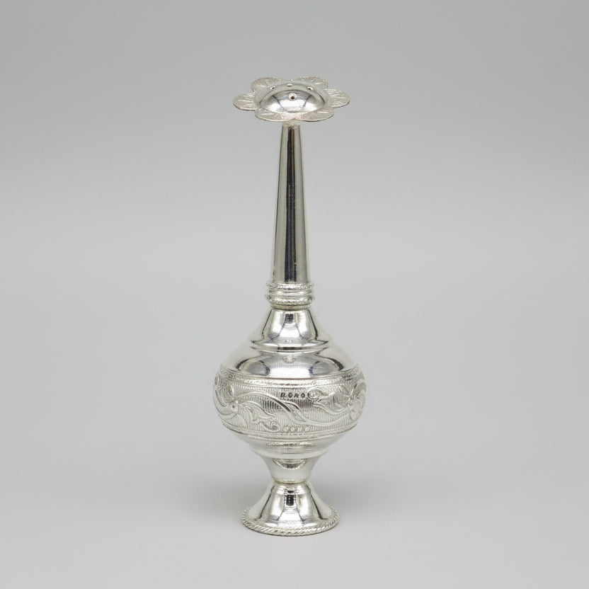 925 sterling silver customized perfume spray bottle with royal style design, ideal for puja utensils or as a gift by TRIBAL ORNAMENTS