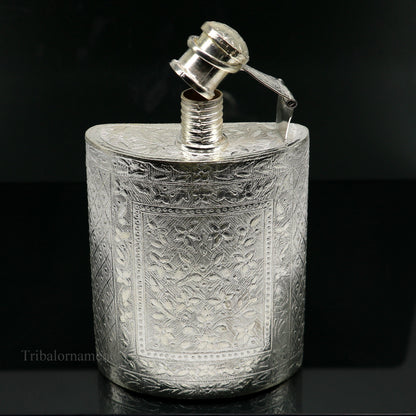 925 sterling silver customized design silver wine bottle, silver drink bottle, royal style silver article, gifting silver utensils  su423 - TRIBAL ORNAMENTS