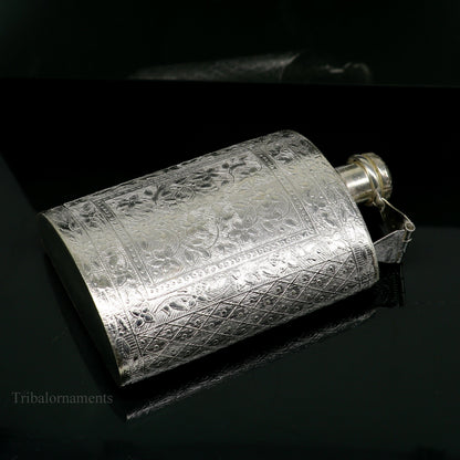 925 sterling silver customized design silver wine bottle, silver drink bottle, royal style silver article, gifting silver utensils  su423 - TRIBAL ORNAMENTS