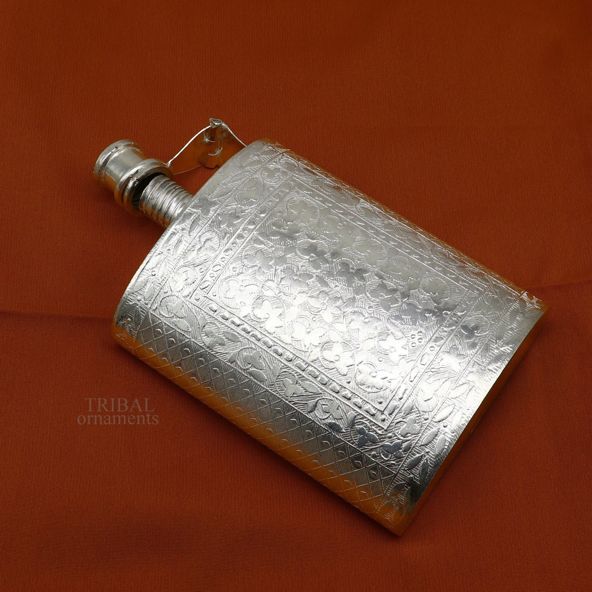 925 sterling silver customized design silver wine bottle, silver drink bottle, royal style silver article, gifting silver utensils  sv260 - TRIBAL ORNAMENTS