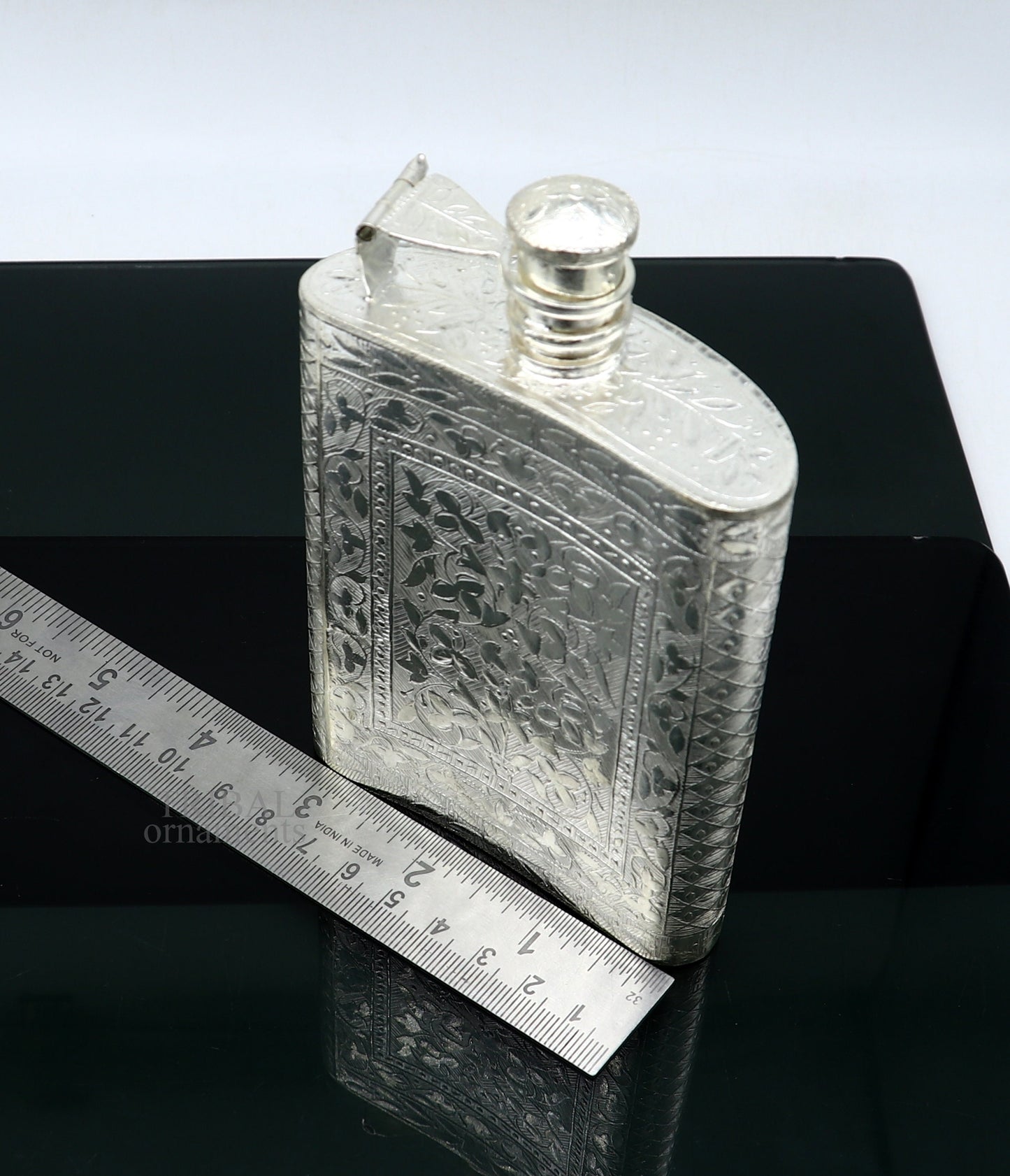 925 sterling silver customized design silver wine bottle, silver drink bottle, royal style silver article, gifting silver utensils  sv260 - TRIBAL ORNAMENTS