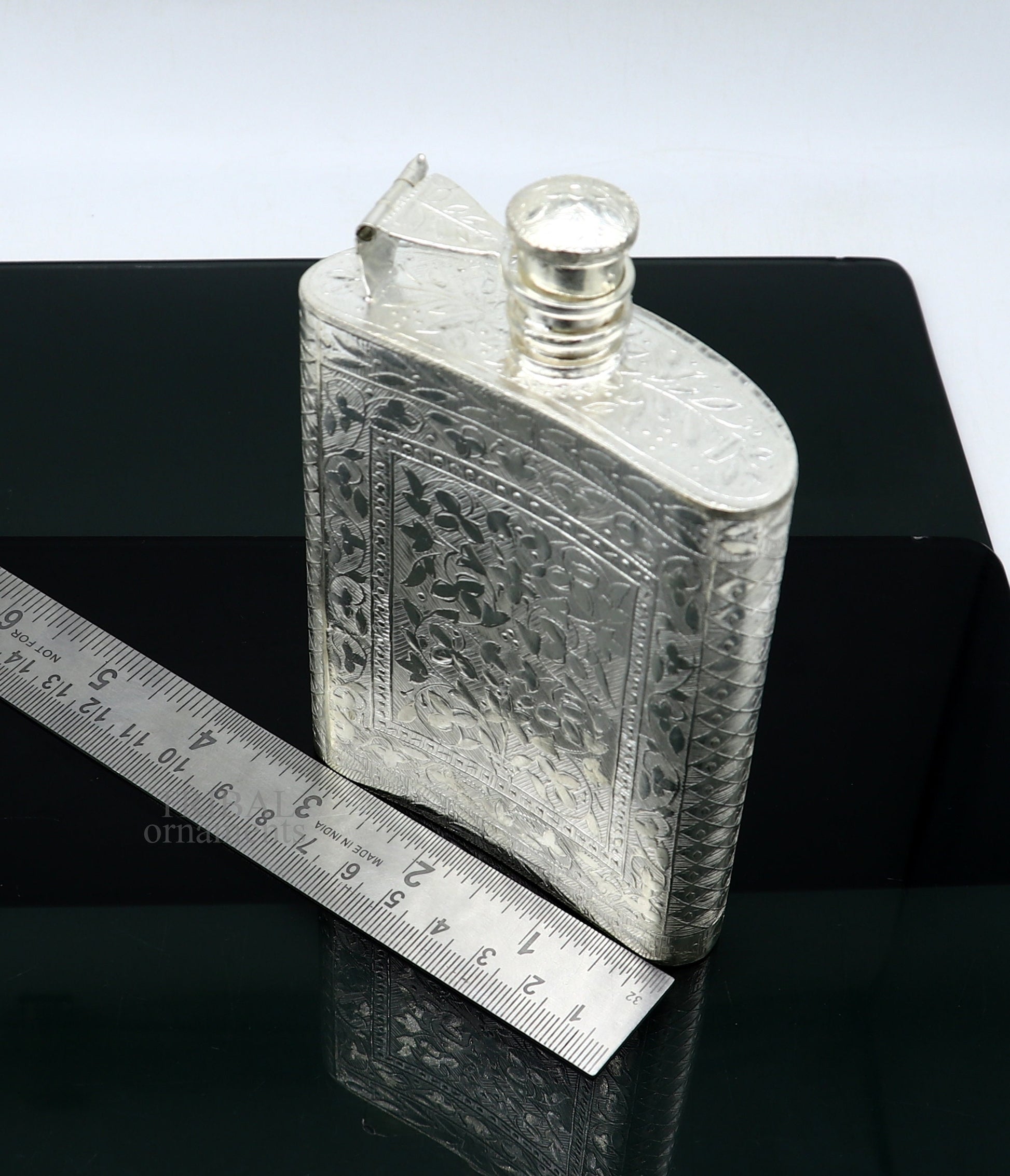 925 sterling silver customized design silver wine bottle, silver drink bottle, royal style silver article, gifting silver utensils  sv260 - TRIBAL ORNAMENTS