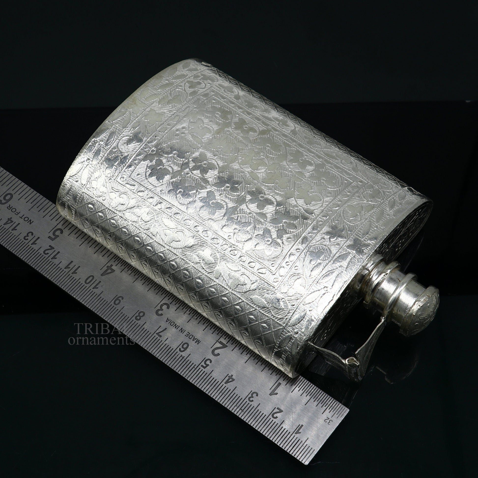 925 sterling silver customized design silver wine bottle, silver drink bottle, royal style silver article, gifting silver utensils  sv260 - TRIBAL ORNAMENTS