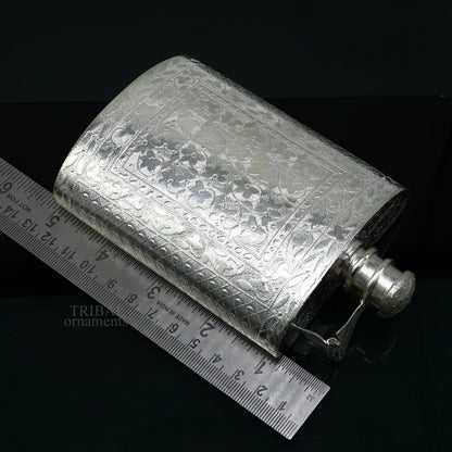 925 sterling silver customized design silver wine bottle, silver drink bottle, royal style silver article, gifting silver utensils  sv260 - TRIBAL ORNAMENTS