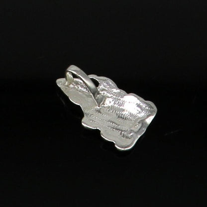 Sterling silver Ganesha pendant with customized idol design, unisex jewelry from TRIBAL ORNAMENTS, stylish Indian-inspired accessory.