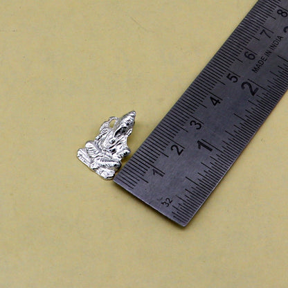 Sterling silver Ganesha pendant from Tribal Ornaments, unisex jewelry featuring a customized idol design with intricate detailing.