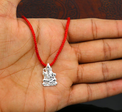 925 sterling silver Ganesha idol pendant, unisex tribal jewelry, customized stylish design from TRIBAL ORNAMENTS.