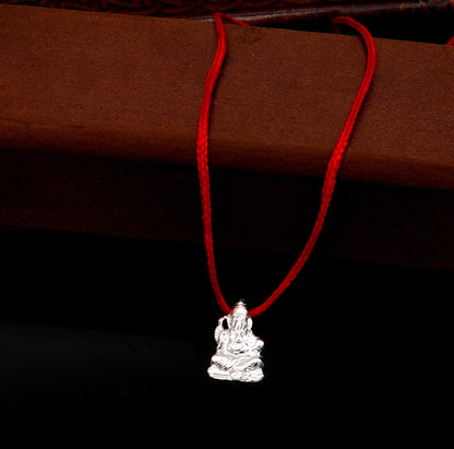Sterling silver Ganesha pendant by Tribal Ornaments, unisex jewelry featuring a customized idol design, stylish and unique.
