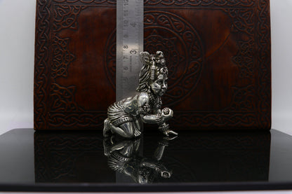 925 Sterling silver customized Idol Krishna Bal Gopal statue figurine, laddu gopal sculpture home temple utensil, silver article su210 - TRIBAL ORNAMENTS