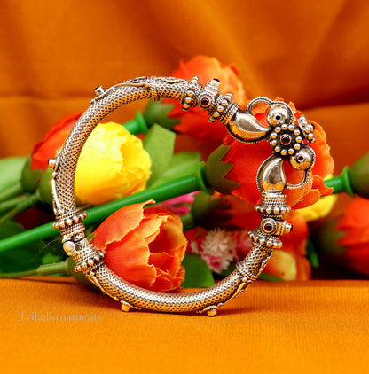 925 sterling silver customized indian vintage style bangle bracelet kada with unique locking system, best girl's belly dance jewelry nssk479 - TRIBAL ORNAMENTS