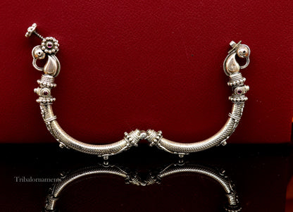 925 sterling silver customized indian vintage style bangle bracelet kada with unique locking system, best girl's belly dance jewelry nssk479 - TRIBAL ORNAMENTS