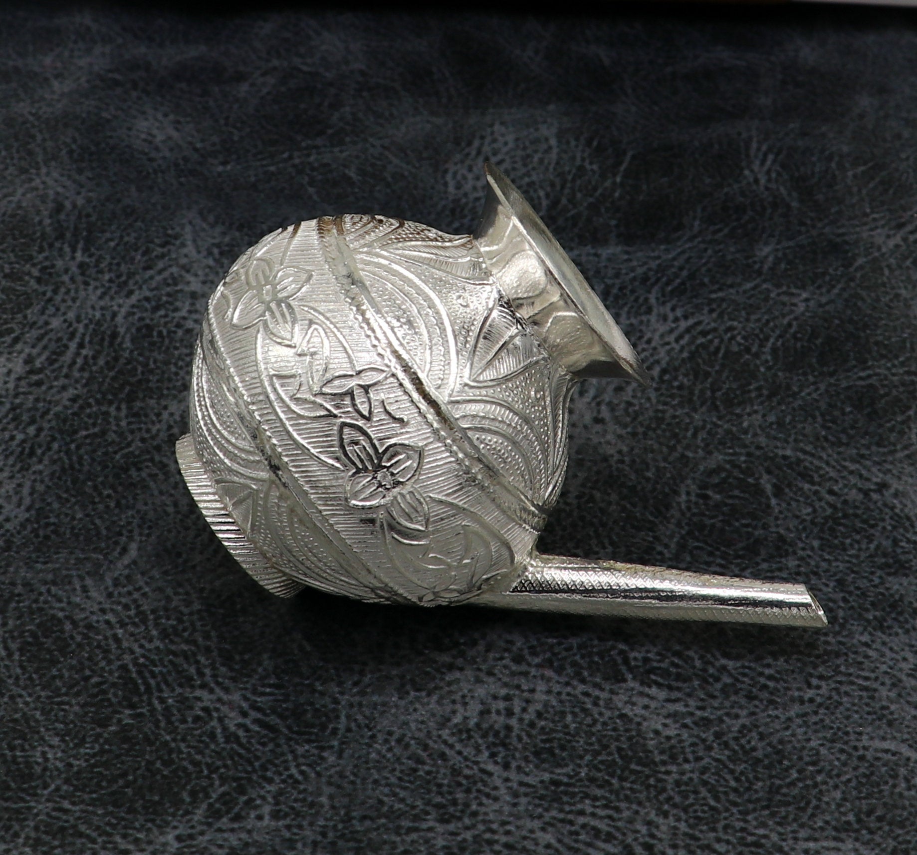 925 sterling silver customized designer puja kalash, fabulous silver utensils with nozzles, karwa chauth kalash jar , puja article su163 - TRIBAL ORNAMENTS