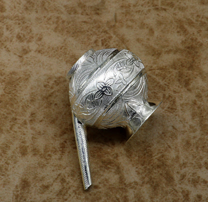 925 sterling silver customized designer puja kalash, fabulous silver utensils with nozzles, karwa chauth kalash jar , puja article su163 - TRIBAL ORNAMENTS