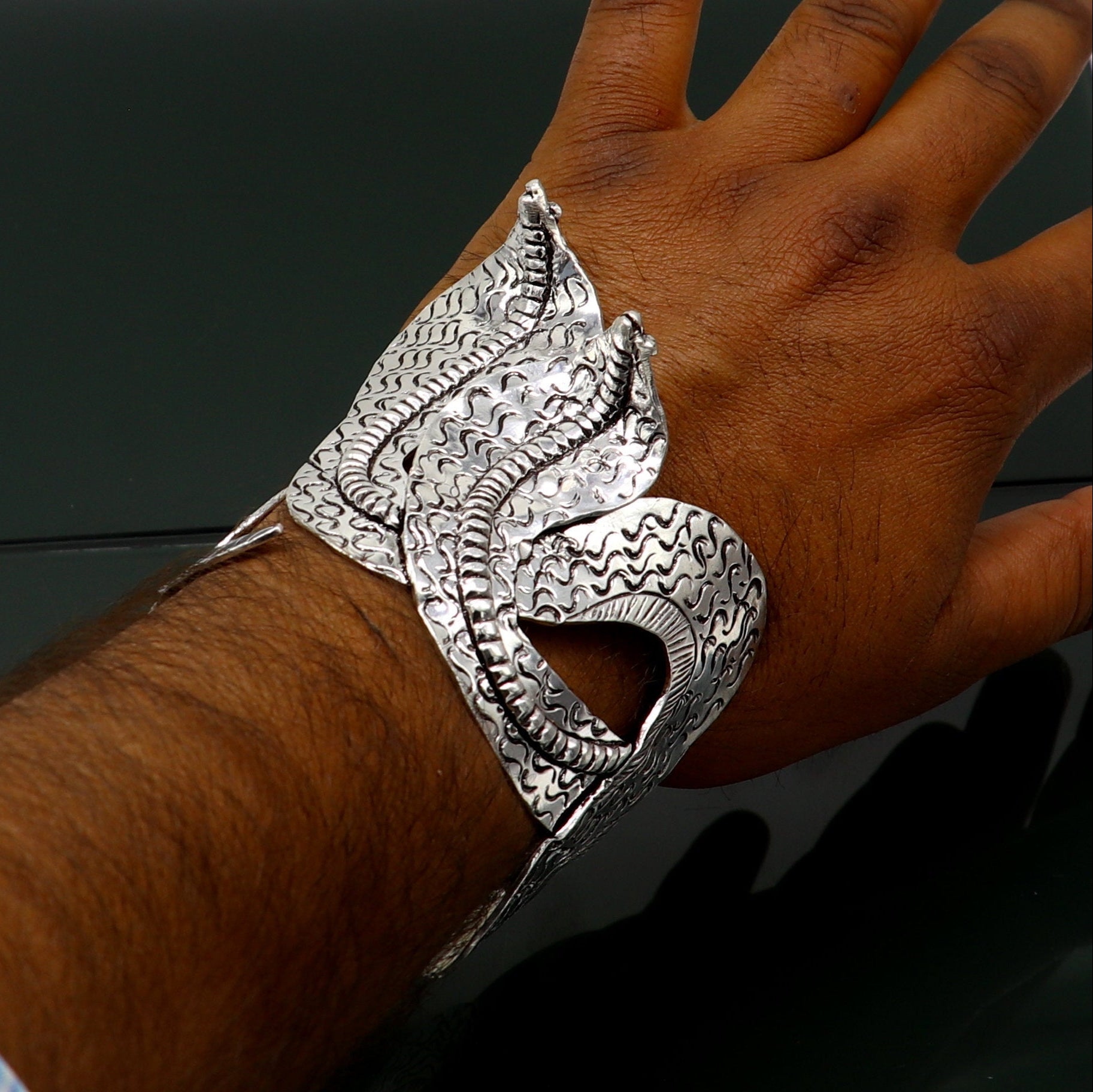 925 sterling silver customized snake style cuff bracelet adjustable bangle, fabulous wedding brides collection, best gifting jewelry nssk343 - TRIBAL ORNAMENTS