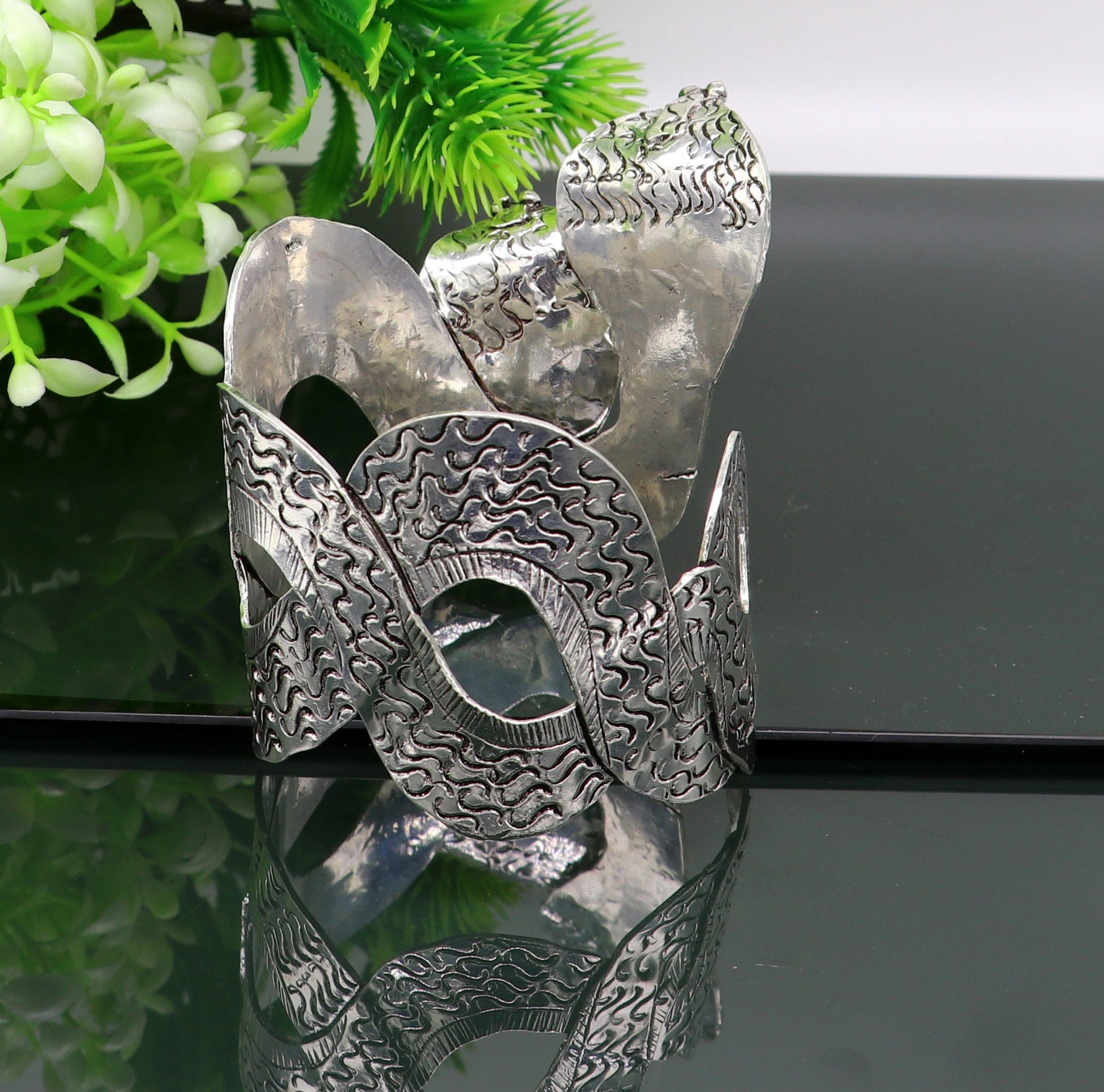 925 sterling silver customized snake style cuff bracelet adjustable bangle, fabulous wedding brides collection, best gifting jewelry nssk343 - TRIBAL ORNAMENTS