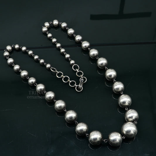 925 sterling silver customized stylish beaded necklace, excellent brides gifting wedding anniversary necklace tribal jewelry nec360 - TRIBAL ORNAMENTS