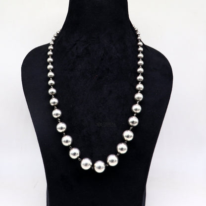 Sterling silver beaded necklace by TRIBAL ORNAMENTS, stylish tribal jewelry perfect for brides, weddings, and anniversaries.