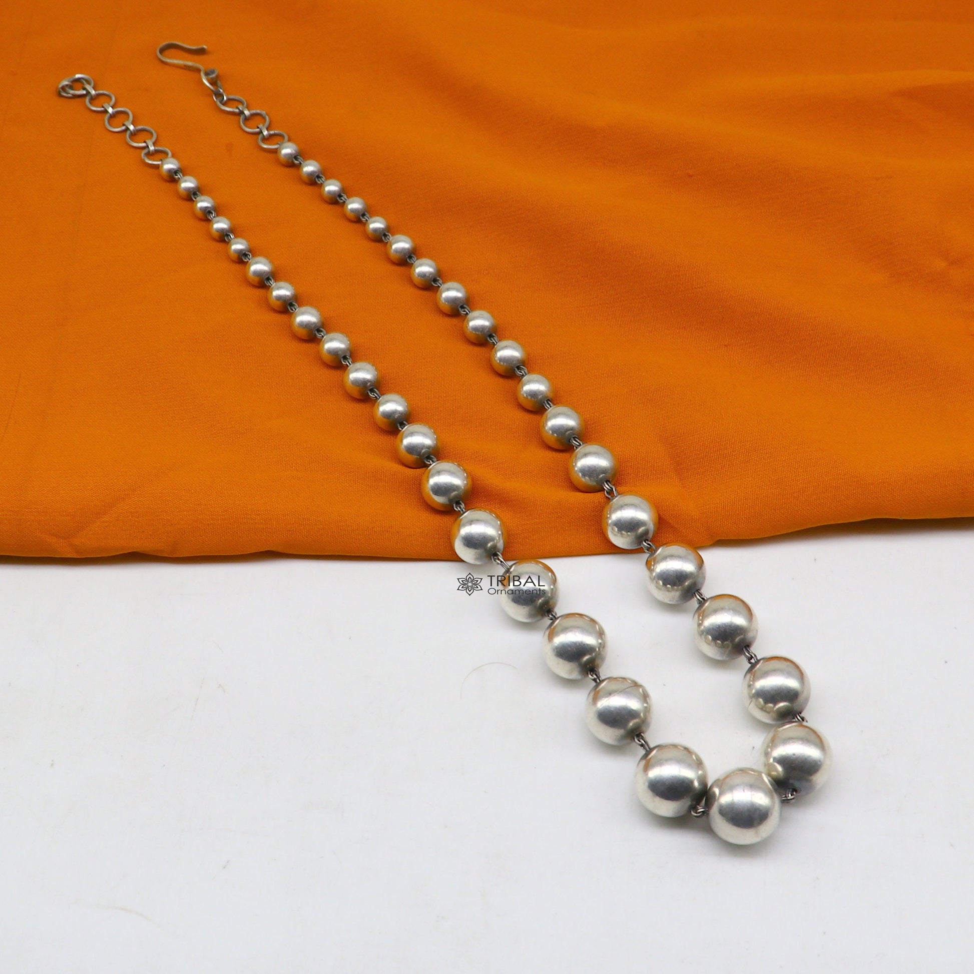 925 sterling silver customized stylish beaded necklace, excellent brides gifting wedding anniversary necklace tribal jewelry nec360 - TRIBAL ORNAMENTS