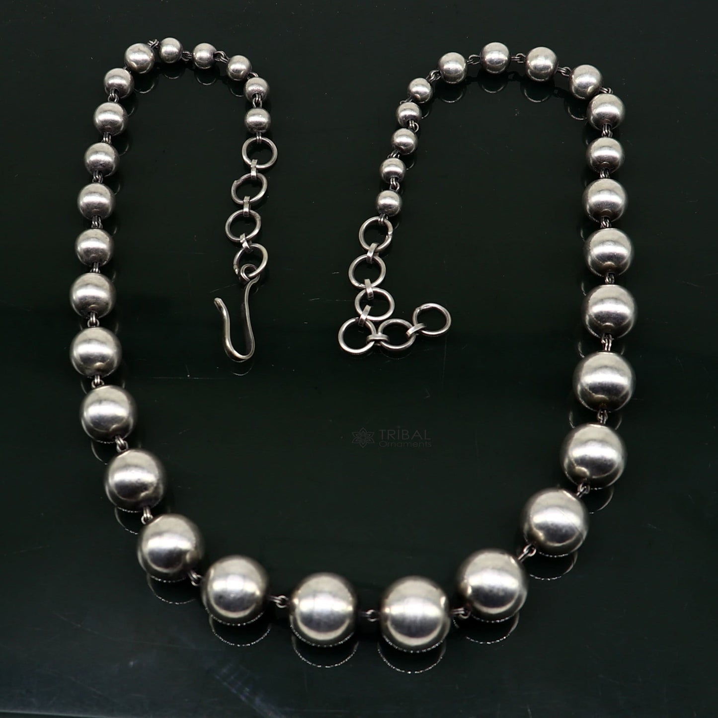 925 sterling silver customized stylish beaded necklace, excellent brides gifting wedding anniversary necklace tribal jewelry nec360 - TRIBAL ORNAMENTS