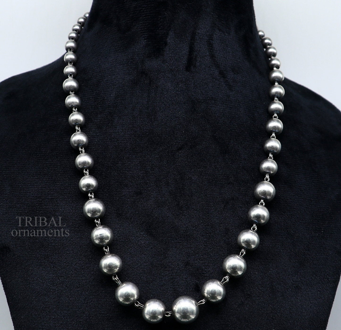 925 sterling silver customized stylish beaded necklace, excellent brides gifting wedding anniversary necklace tribal jewelry set293 - TRIBAL ORNAMENTS