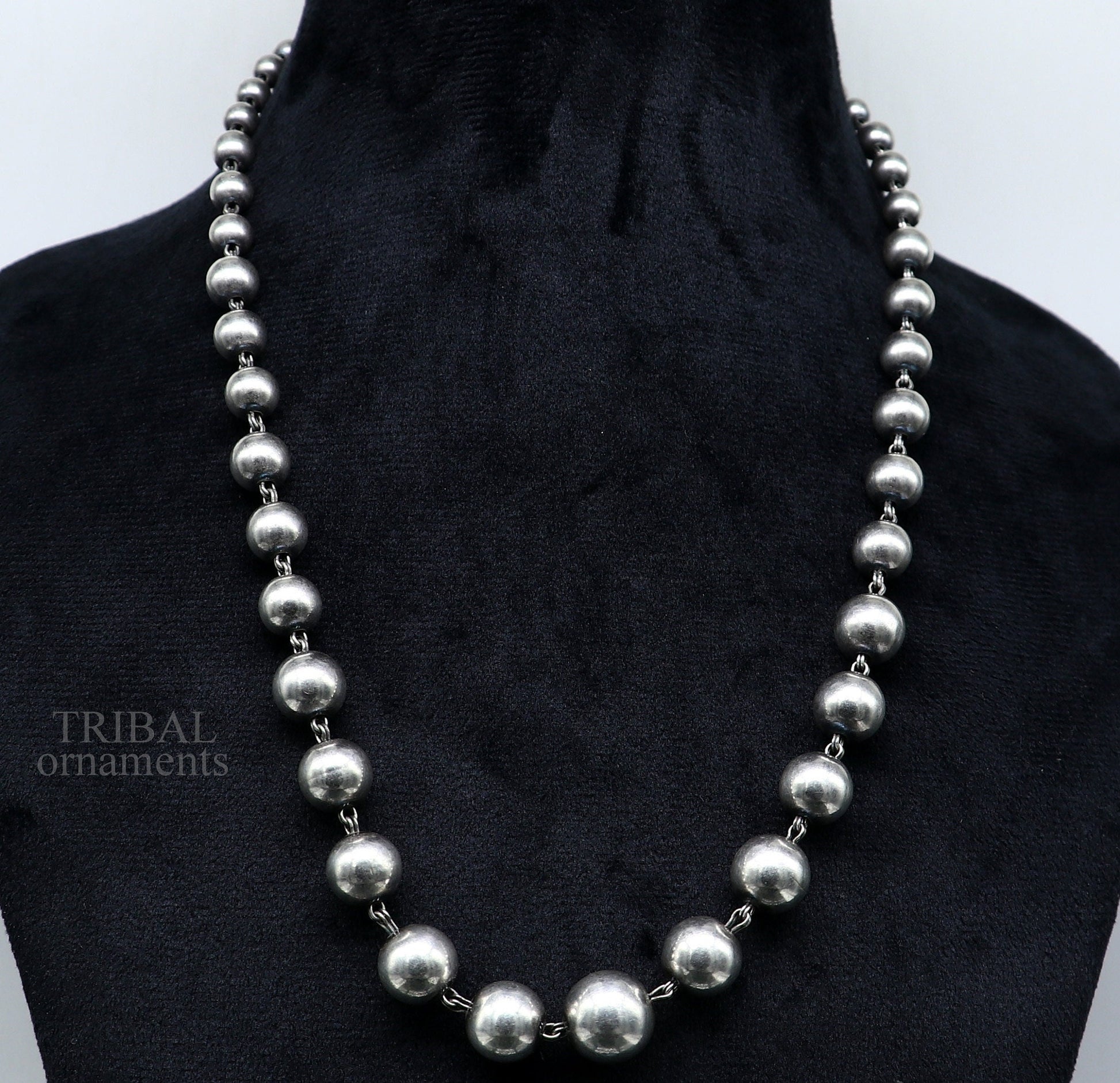 925 sterling silver customized stylish beaded necklace, excellent brides gifting wedding anniversary necklace tribal jewelry set293 - TRIBAL ORNAMENTS