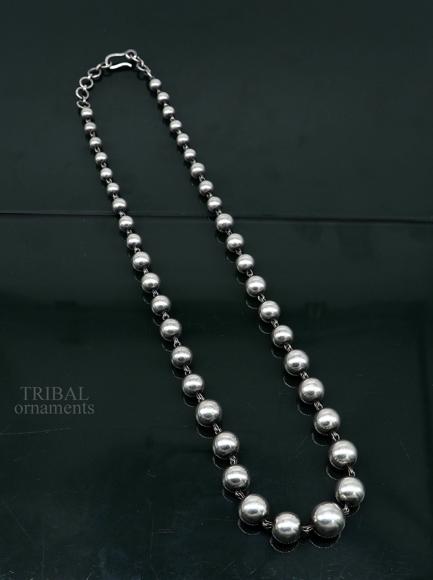 925 sterling silver customized stylish beaded necklace, excellent brides gifting wedding anniversary necklace tribal jewelry set293 - TRIBAL ORNAMENTS