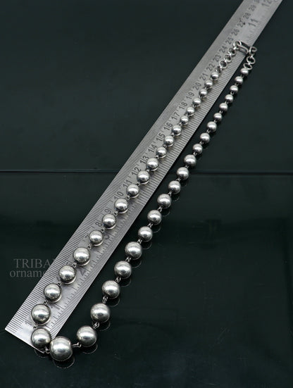 925 sterling silver beaded necklace from TRIBAL ORNAMENTS, stylish and customizable, perfect for brides and wedding anniversaries.