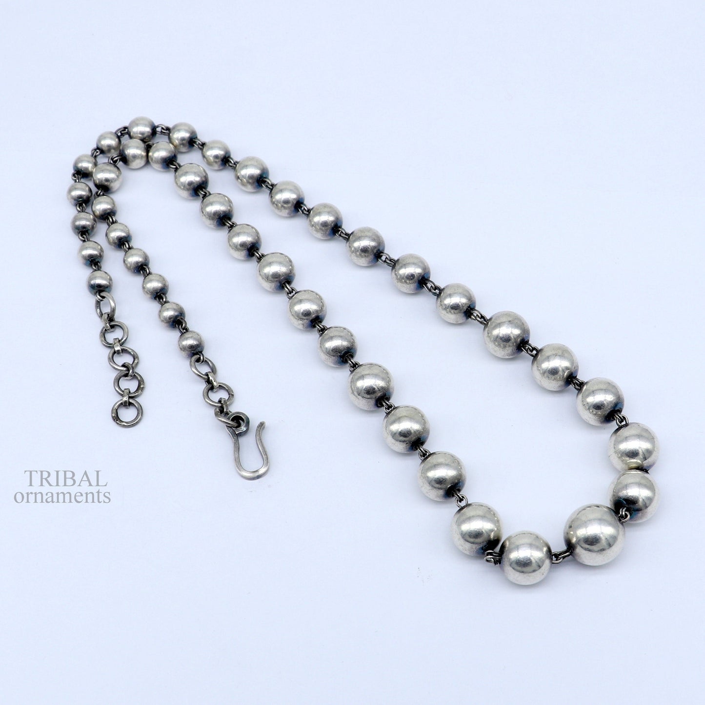 925 sterling silver customized stylish beaded necklace, excellent brides gifting wedding anniversary necklace tribal jewelry set293 - TRIBAL ORNAMENTS