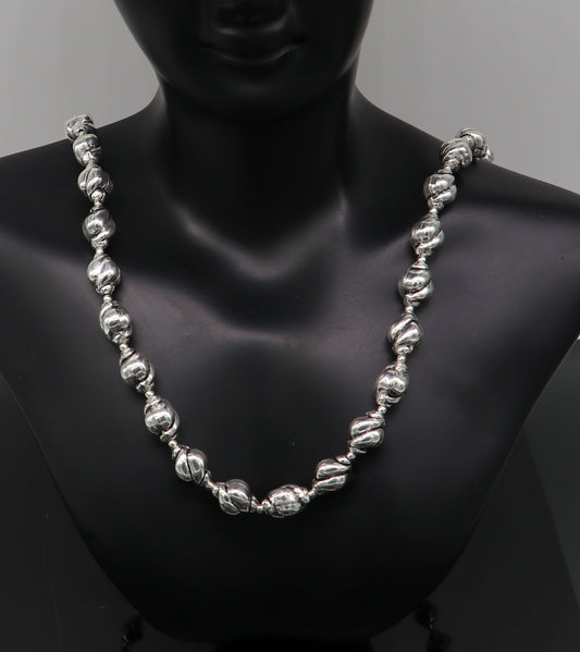 925 sterling silver customized vintage design beaded necklace, trendy stylish gorgeous wedding brides jewelry, best choker necklace nec137 - TRIBAL ORNAMENTS