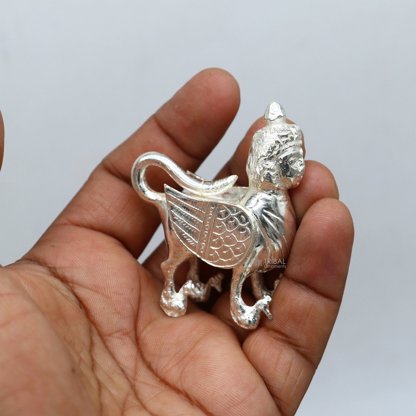 925 sterling silver Divine Kamdhenu cow, deity's cow, wishing cow, silver worshipping puja article from india art637 - TRIBAL ORNAMENTS