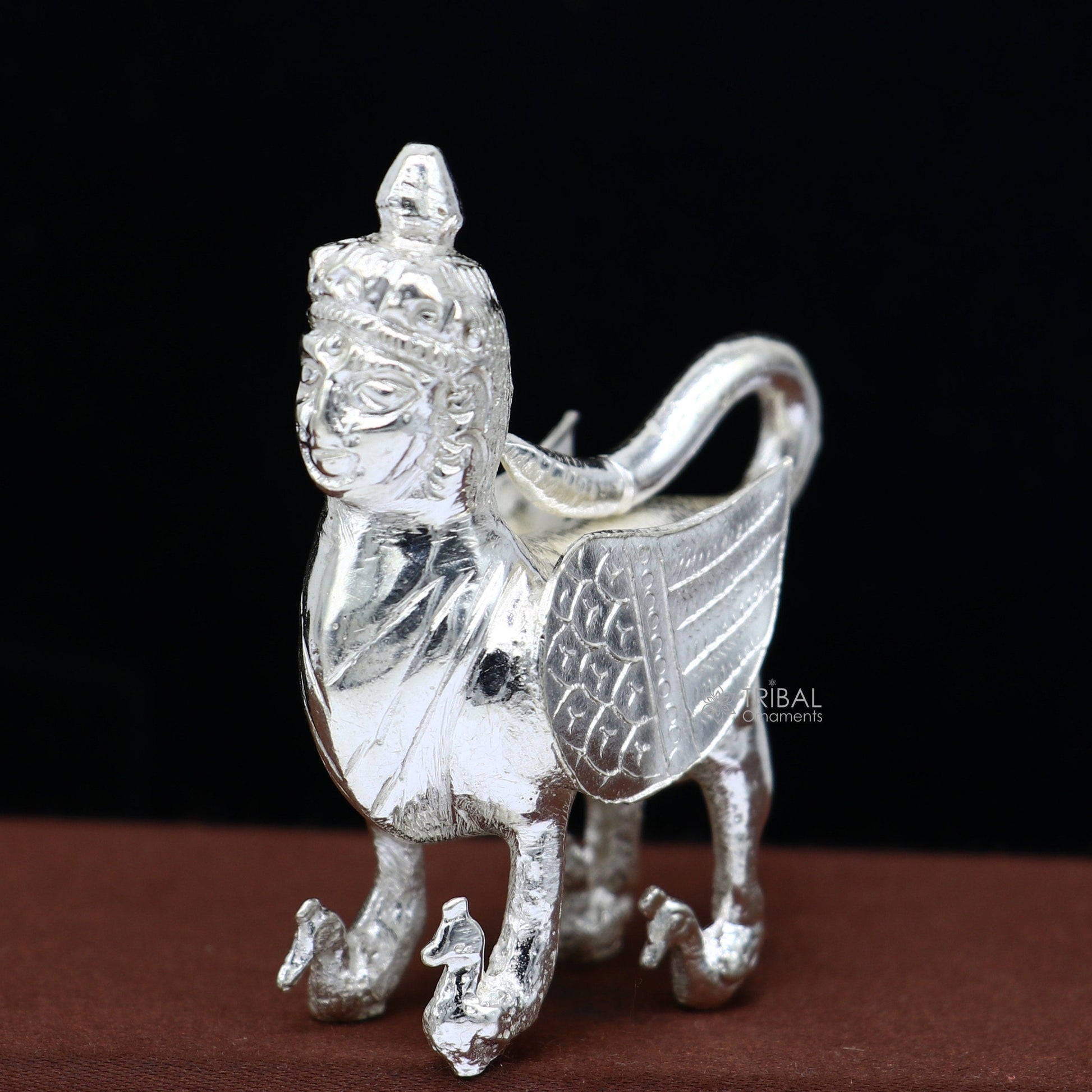 925 sterling silver Divine Kamdhenu cow, deity's cow, wishing cow, silver worshipping puja article from india art637 - TRIBAL ORNAMENTS