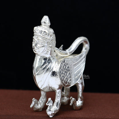 925 sterling silver Divine Kamdhenu cow, deity's cow, wishing cow, silver worshipping puja article from india art637 - TRIBAL ORNAMENTS