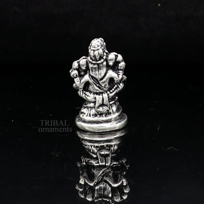 925 Sterling silver Divine lord idol Ganesha statue art, best puja figurine for home temple for wealth and prosperity gift art art520 - TRIBAL ORNAMENTS