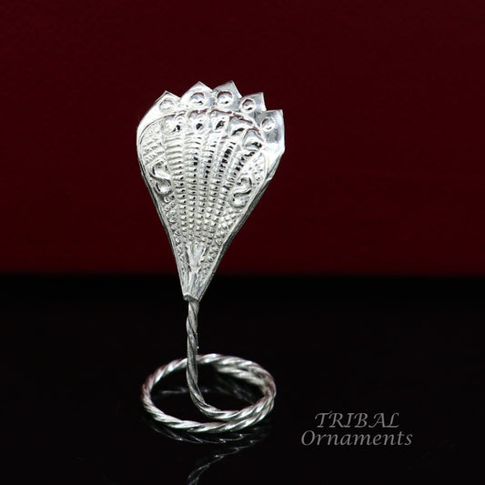 Solid silver handmade Divine Sheshnag PANCHMUKHI style mini snake or shiva snake for puja or worshipping, solid 5 FACE snake  article su836 - TRIBAL ORNAMENTS