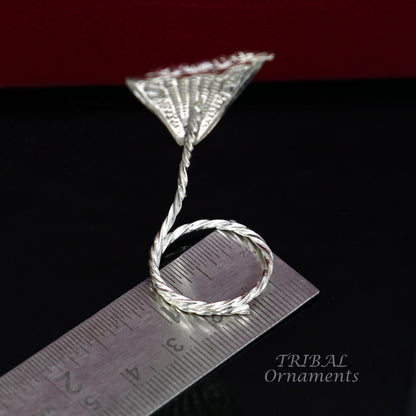 Solid silver handmade Divine Sheshnag PANCHMUKHI style mini snake or shiva snake for puja or worshipping, solid 5 FACE snake  article su836 - TRIBAL ORNAMENTS