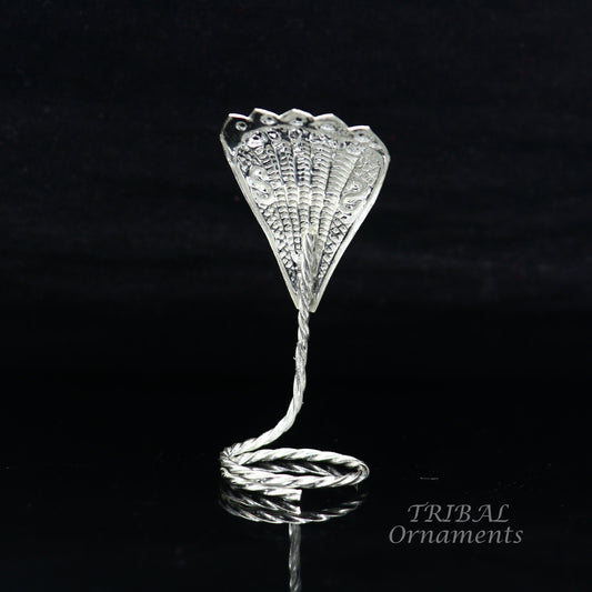 Solid silver handmade Divine Sheshnag PANCHMUKHI style mini snake or shiva snake for puja or worshipping, solid 5 FACE snake  article su836 - TRIBAL ORNAMENTS