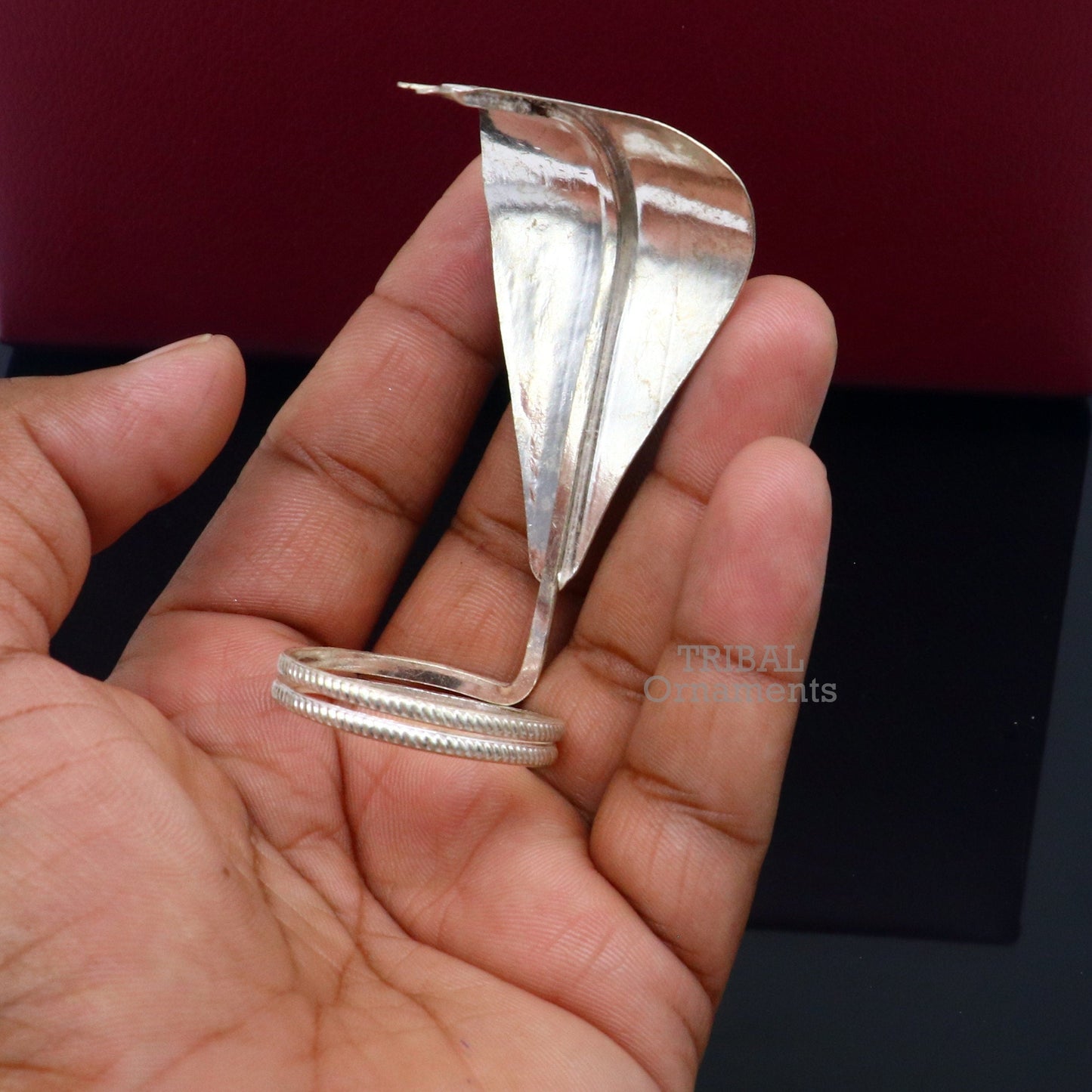 925 sterling silver Divine Shiva Snake sterling silver handmade mini snake statue for puja or worshipping, solid Diwali puja article su784 - TRIBAL ORNAMENTS