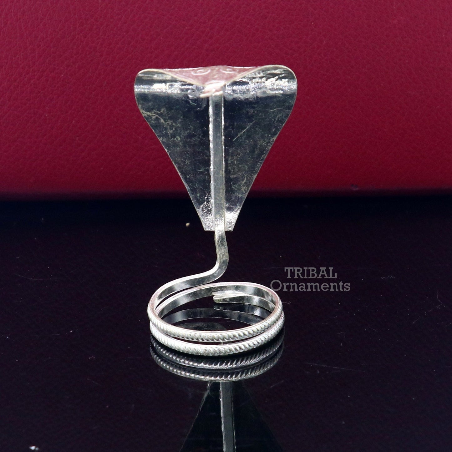 925 sterling silver Divine Shiva Snake sterling silver handmade mini snake statue for puja or worshipping, solid Diwali puja article su785 - TRIBAL ORNAMENTS