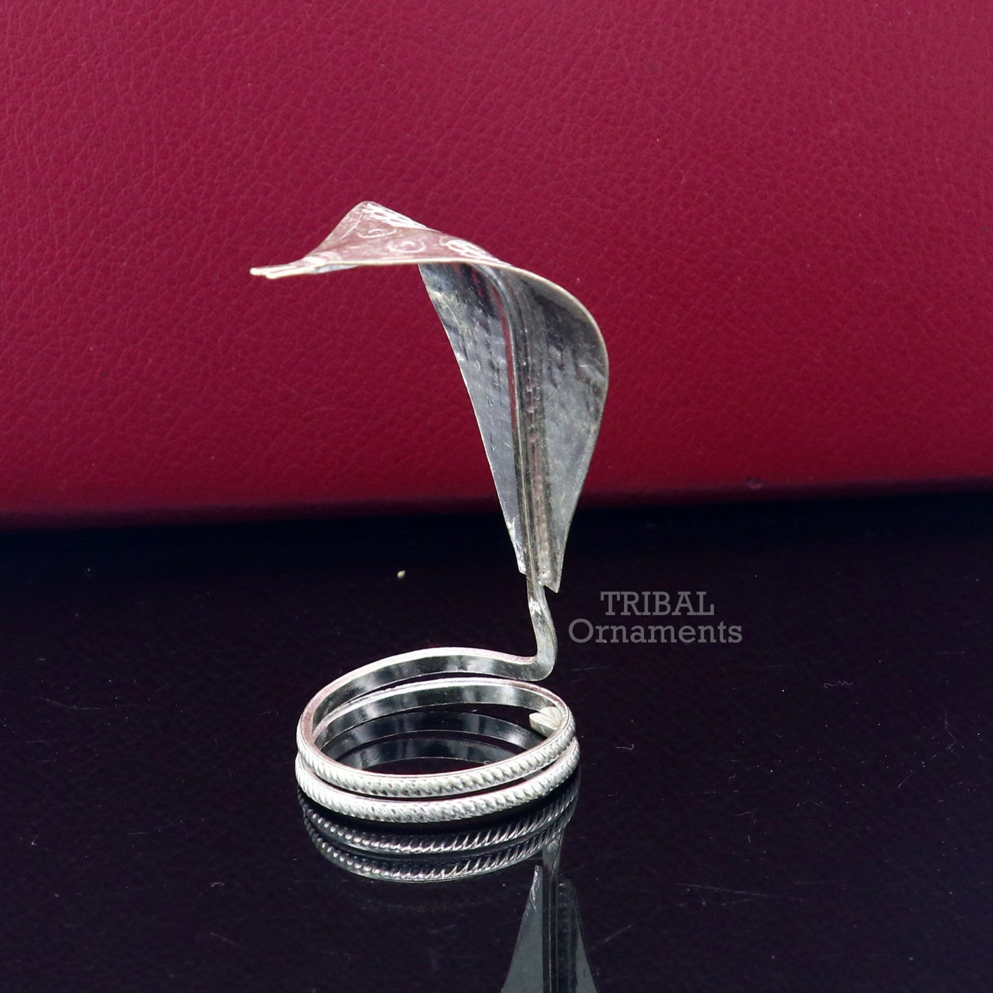 925 sterling silver Divine Shiva Snake sterling silver handmade mini snake statue for puja or worshipping, solid Diwali puja article su785 - TRIBAL ORNAMENTS