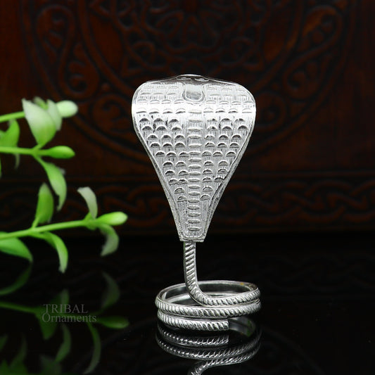 Shiva Snake Solid silver handmade Divine vintage style mini snake or shiva snake for puja or worshipping, solid Diwali puja article su625 - TRIBAL ORNAMENTS