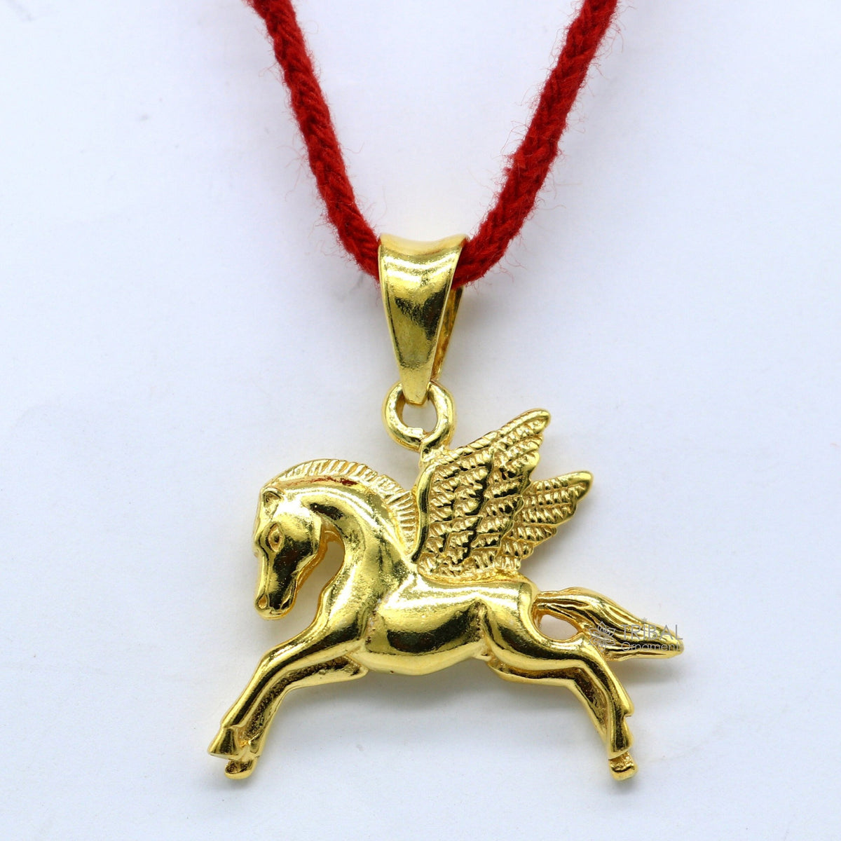 Sterling silver pendant featuring a vintage horse, Pegasus, and unicorn design, stylish and divine jewelry for boys and girls.