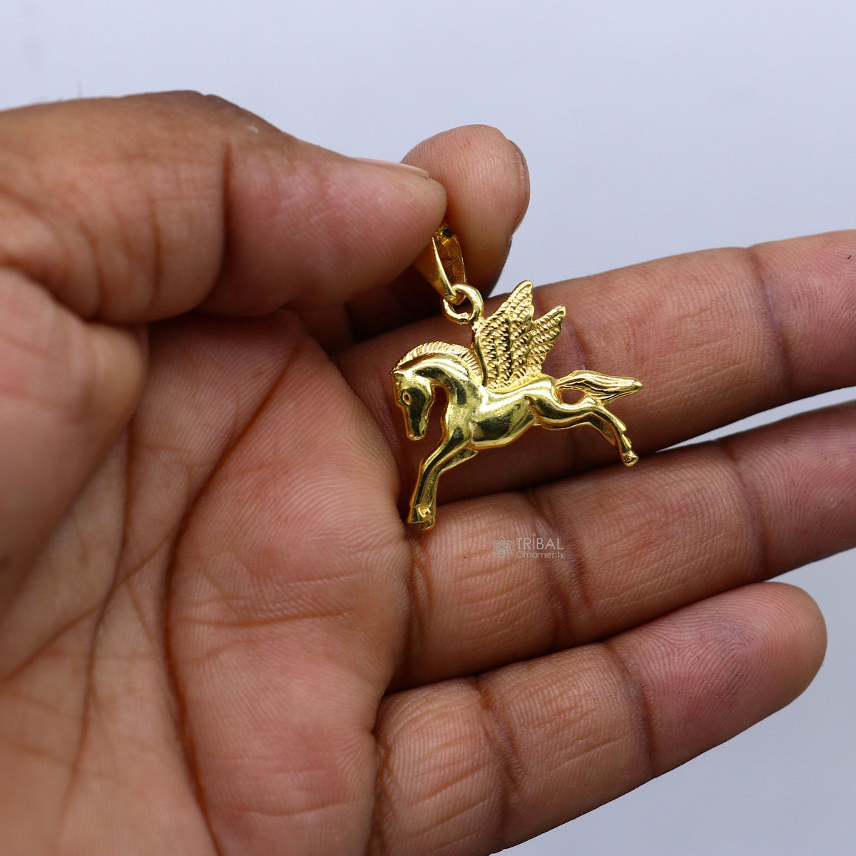 Sterling silver vintage horse Pegasus unicorn pendant with elegant design, perfect for boys and girls, by Tribal Ornaments.